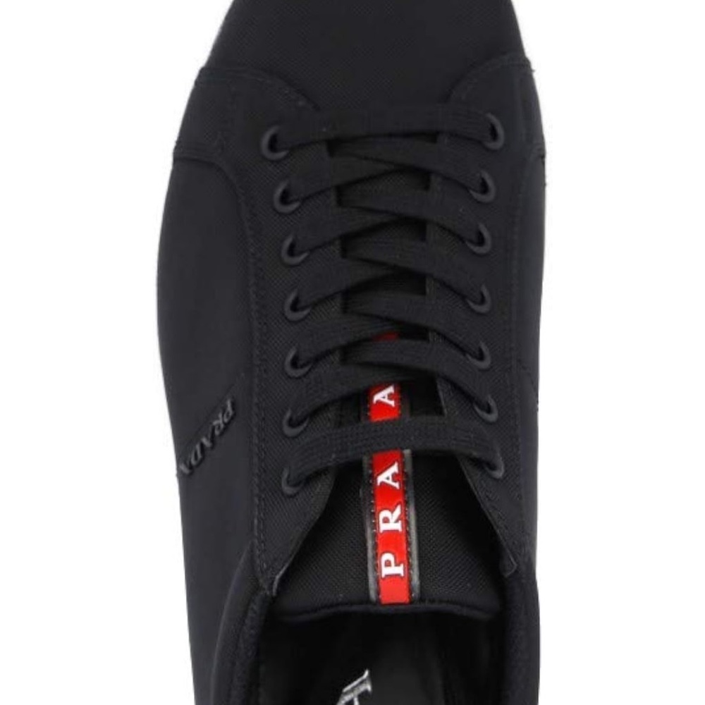 AUTH LUXURY PRADA SNEAKERS SHOES 4E3256 BLACK NYLON - Picture 16 of 16